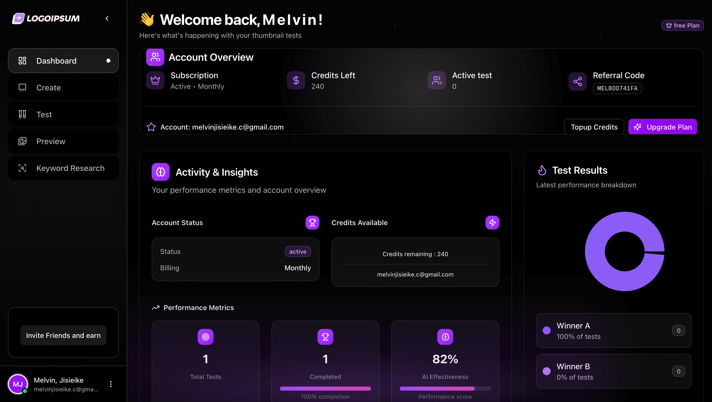 CreatorCliq Dashboard Preview